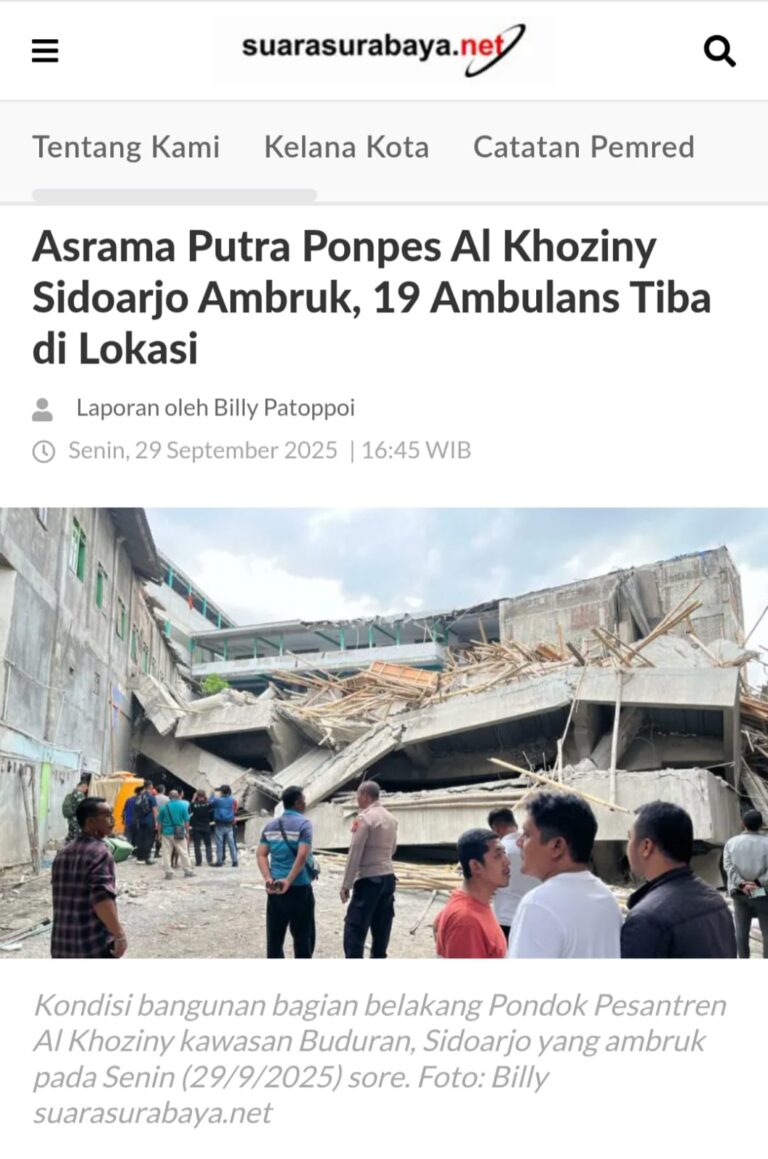 Robohnya Pondok Pesantren Al- Ghoziny.