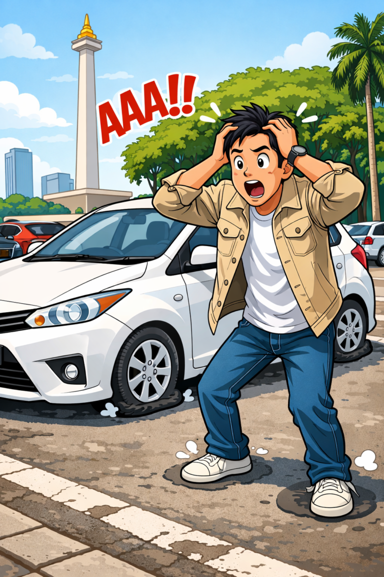 Mengempeskan Ban Mobil yang Parkir adalah Tindak Pidana.