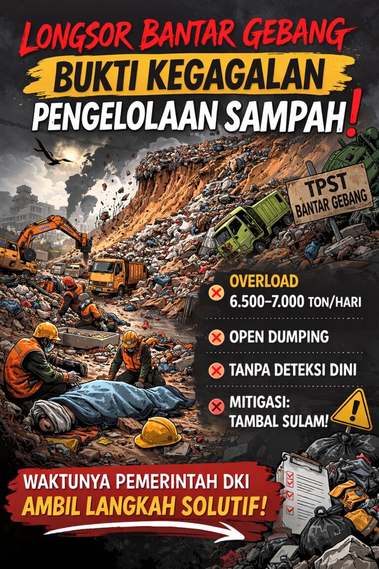Longsor Bantar Gebang Bukti Kegagalan Pengelolaan Sampah.